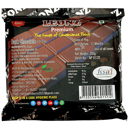 Leonz Dark Chocolate Bar 250g