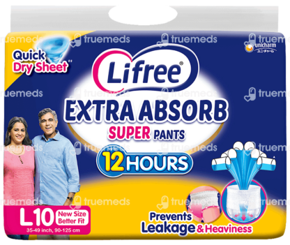 Lifree Adult Pants Extra Absorb Large 10 Units