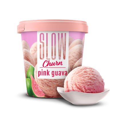 Kwality Walls Slow Churn Pink Guava Ice Cream 500mL